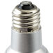 A Satco PAR20 LED light bulb with a black cap.