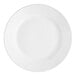 An Acopa Bright White stoneware plate with a wide, white rim.