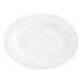 An Acopa bright white stoneware oval platter on a white background.
