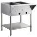 ServIt EST-2WE Two Pan Open Well Electric Steam Table with Undershelf - 120V, 1000W Main Thumbnail 2