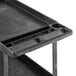 Rubbermaid FG452089BLA Black Medium Lipped Two Shelf Utility Cart with Extended Handle Main Thumbnail 3