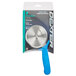 A Dexter-Russell Sani-Safe blue high-heat handle pizza cutter in a package.