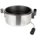 A silver stainless steel Carnival King 8 oz. popcorn kettle with a cable.