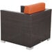 BFM Seating PH5102JV-54010 Aruba Java Wicker Outdoor / Indoor Armchair with Rust Canvas Cushions Main Thumbnail 2
