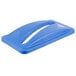 Rubbermaid FG270388BLUE Slim Jim Blue Rectangular Recycling Container Lid with Paper Slot Main Thumbnail 3