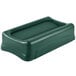 A green rectangular Rubbermaid Slim Jim trash can lid.