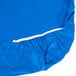 A Creative Converting royal blue rectangular plastic tablecloth with elastic edges.