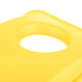 A yellow Rubbermaid Slim Jim rectangular lid with a hole in the middle.