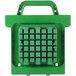 A green plastic container with a square pattern on top.