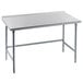 Advance Tabco TFMG-243 24" x 36" 16 Gauge Open Base Stainless Steel Commercial Work Table with 1 1/2" Backsplash Main Thumbnail 1