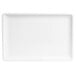 A white rectangular Elite Global Solutions melamine tray with handles.