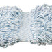 A Rubbermaid blue and white looped end wet mop head.