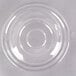 A clear plastic dome lid with a circle on top.