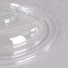 A clear plastic lid with a hole for Fineline 24 oz. bowls.
