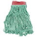 A green Rubbermaid Super Stitch wet mop head with a 5" red headband.