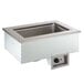 A Delfield drop-in hot food well with a stainless steel cover on a counter.