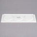 A white rectangular porcelain tray with 3 wells.