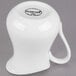 A white Libbey Royal Rideau porcelain creamer with a handle.