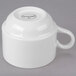 A white Libbey Royal Rideau porcelain tea cup with a handle.
