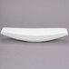 A white Libbey Royal Rideau porcelain canoe plate.