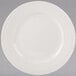 A Tuxton Hampshire china plate with a ribbed rim and an embossed pattern.