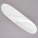 A white oval porcelain serving tray with two oval wells.