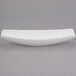 A white rectangular Libbey Royal Rideau porcelain canoe plate.