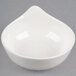 A white triangular Libbey Slenda bowl.