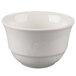 A white porcelain bouillon bowl with a white rim.
