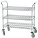 Advance Tabco WUC-1836R 18" x 36" Chrome Wire Utility Cart with Rubber Casters Main Thumbnail 1
