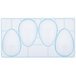 A Matfer Bourgeat polycarbonate plastic egg shaped mold with 4 compartments.