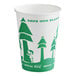 A white and green EcoChoice paper food cup with tree design and the words "Save Our Planet" on it.