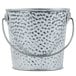 A silver Tablecraft galvanized steel pail with a handle.