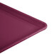 A large rectangular burgundy dietary tray.