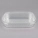 A Durable Packaging aluminum foil entree pan with a clear plastic dome lid.