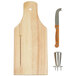 3 Piece Semi-Hard Wood Handled Cheese Knife and Board Set with Button Clincher Main Thumbnail 2