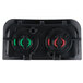 A black rectangular AvaMix on/off switch with red and green buttons.