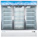 Avantco GDC-69-HC 78 1/4" White Swing Glass Door Merchandiser Refrigerator with LED Lighting Main Thumbnail 3
