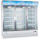 Avantco GDC-69-HC 78 1/4" White Swing Glass Door Merchandiser Refrigerator with LED Lighting Main Thumbnail 1