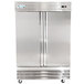 Avantco SS-2F-HC 54" Stainless Steel Two Section Solid Door Reach-In Freezer Main Thumbnail 3