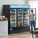 Avantco GDC-69-HC 78 1/4" Black Swing Glass Door Merchandiser Refrigerator with LED Lighting Main Thumbnail 1
