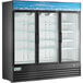 Avantco GDC-69-HC 78 1/4" Black Swing Glass Door Merchandiser Refrigerator with LED Lighting Main Thumbnail 3