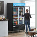 Avantco GDC-40-HC 48" Black Swing Glass Door Merchandiser Refrigerator with LED Lighting Main Thumbnail 1
