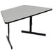 Correll EconoLine 30" x 60" Trapezoid Gray Granite Melamine Top Adjustable Height Computer and Training Table Main Thumbnail 1