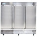 Avantco SS-3F-HC 80 7/8" Stainless Steel Solid Door Reach-In Freezer Main Thumbnail 1