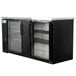 Avantco UBB-3G-HC 69" Black Counter Height Glass Door Back Bar Refrigerator with LED Lighting Main Thumbnail 1