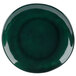A green GET Cosmo melamine plate with a rim.
