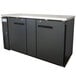 Avantco UBB-3-HC 69" Black Counter Height Solid Door Back Bar Refrigerator with LED Lighting Main Thumbnail 1