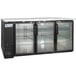 Avantco UBB-72G-HC 73" Black Counter Height Narrow Glass Door Back Bar Refrigerator with LED Lighting Main Thumbnail 3