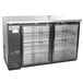 Avantco UBB-2G-HC 59" Black Counter Height Glass Door Back Bar Refrigerator with LED Lighting Main Thumbnail 2